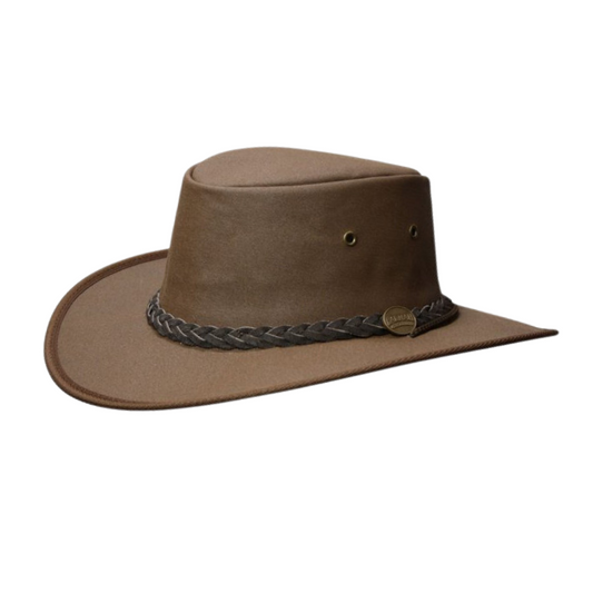 Barmah 1054 BR Brown Drover Allover Canvas Hat