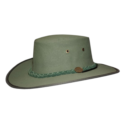 Barmah 1054GR Green Drover Allover Canvas Hat