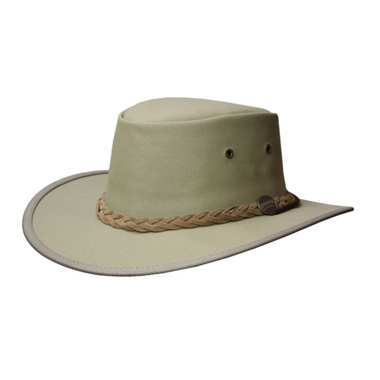 Barmah 1054 KH Khaki Drover Allover Canvas Hat, XL (60-61cm - 7 5/8)