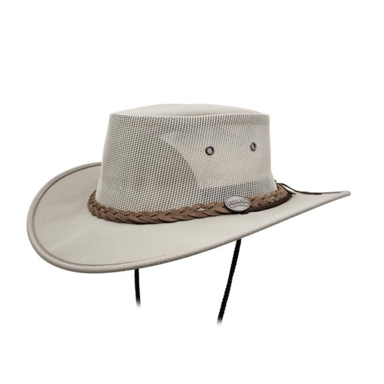Leather Hat Barmah Drover Breeze Canvas Hat Khaki Joe Goldberg