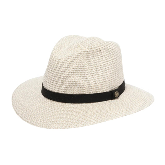 Cancer Council Outback Foldable Fedora Hat - Ivory/Black