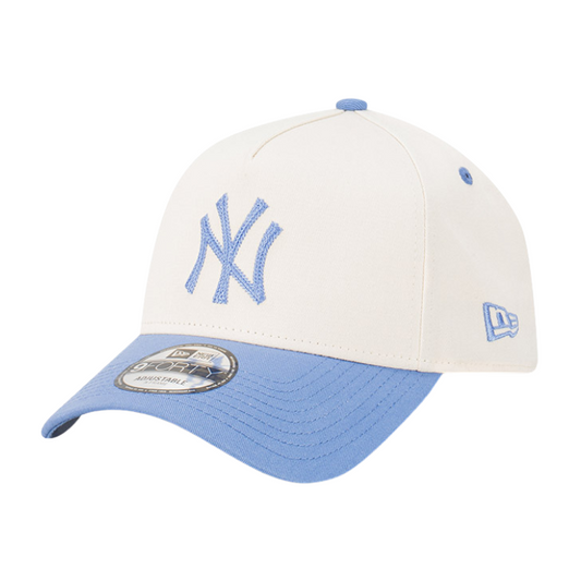 New Era New York Yankees 9FORTY A Frame Cap - White Cork/Copen Blue