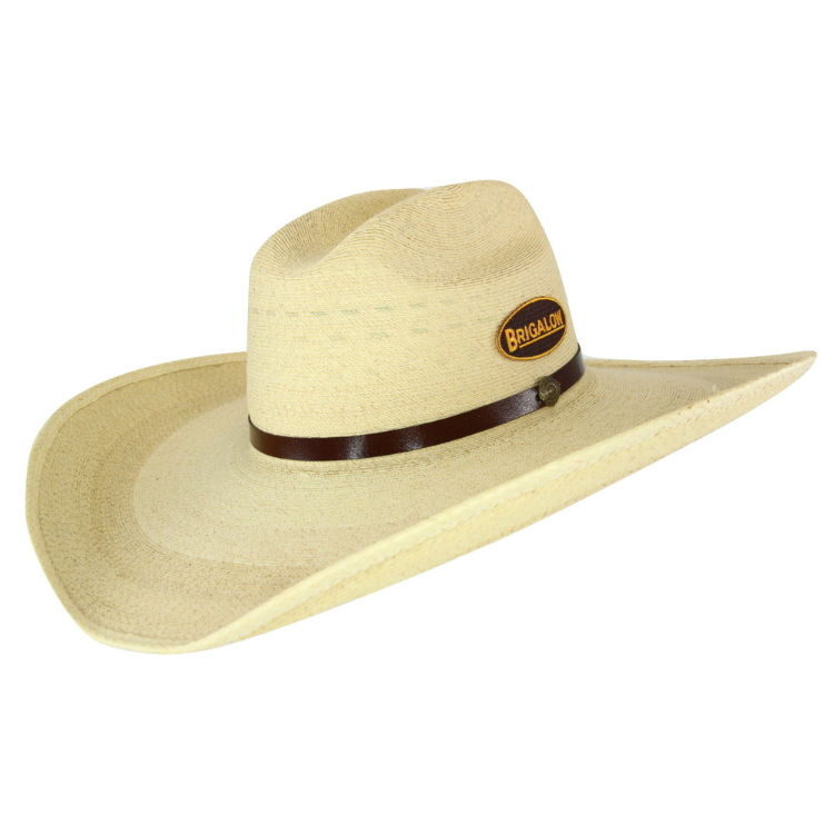 Brigalow Solis Palm Leaf Packable Western Hat Natural