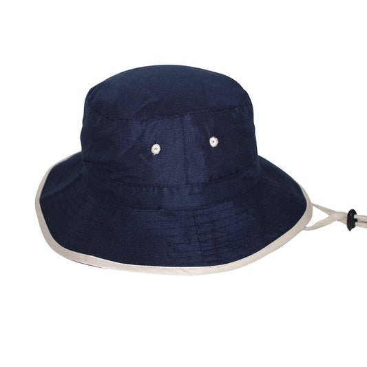 Cancer Council Kids Charlie Bucket Hat - Navy/Stone