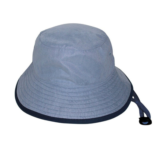 Cancer Council Kids Charlie Bucket Hat - Faded Blue/Navy