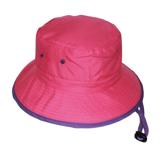 Cancer Council Kids Charlie Bucket Hat - Hot Pink/Purple