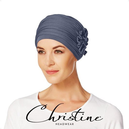 Christine Lotus Turban - Steel Blue