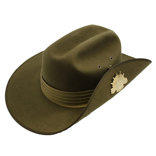 Akubra Military Slouch Hat - Khaki (Formed Crown)