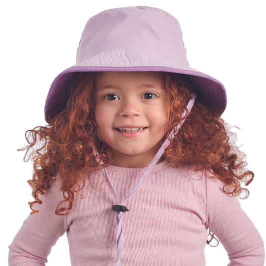 Cancer Council Kids Charlie Bucket Hat - Lilac/Purple