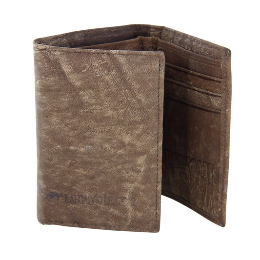 Barmah Kangaroo Leather 2 Fold Wallet - Hickorystone