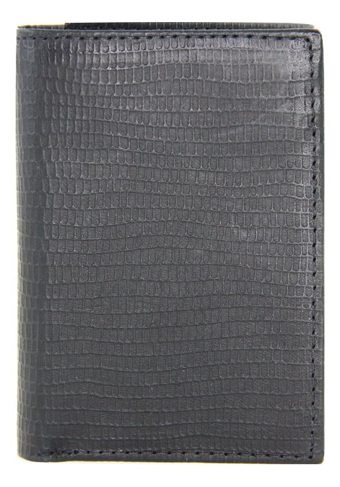 Barmah Kangaroo Leather Vegtan 2 Fold Wallet Snake Finish - Black