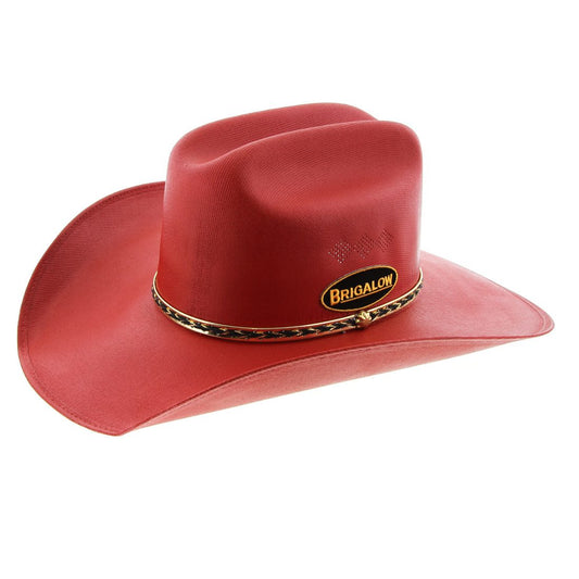 Brigalow Adults Coloured Straw Cheyenne Hat - Red