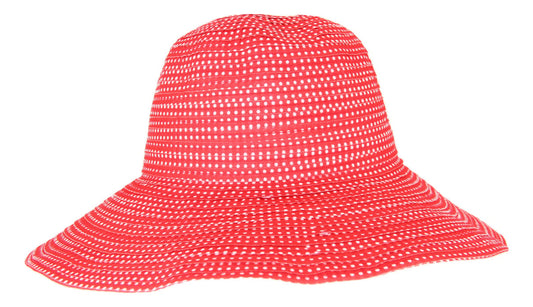 Cancer Council Spotted Scrunchie Travel Hat Petite Fit - Red