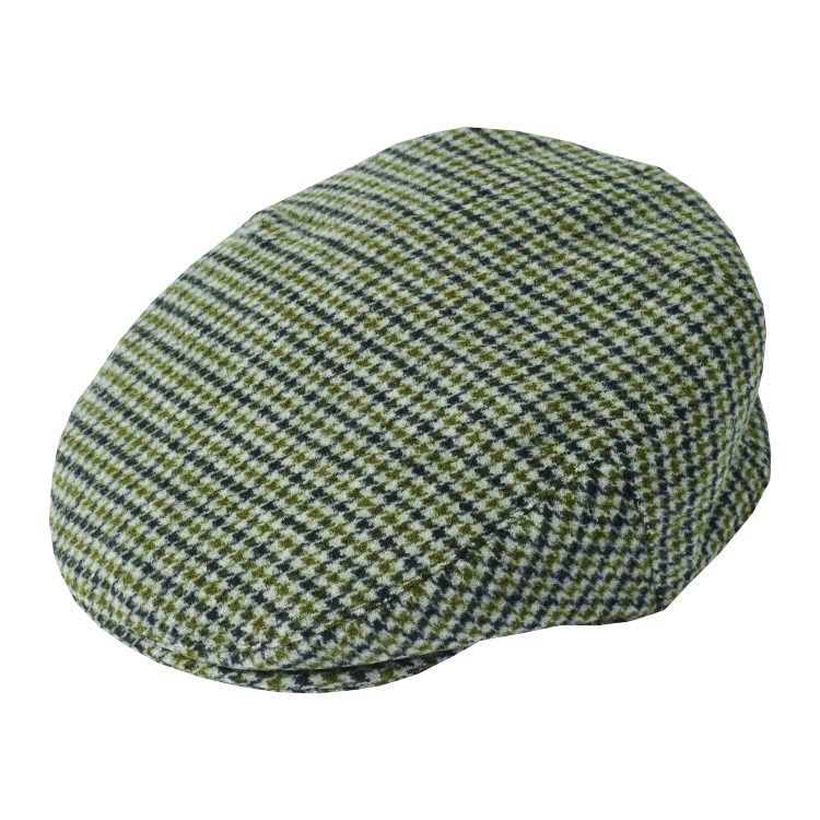 Green plaid flat cap on sale