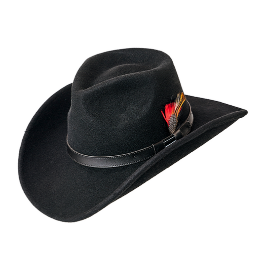 GC Hats Outlander Felt Cowboy Hat - Black