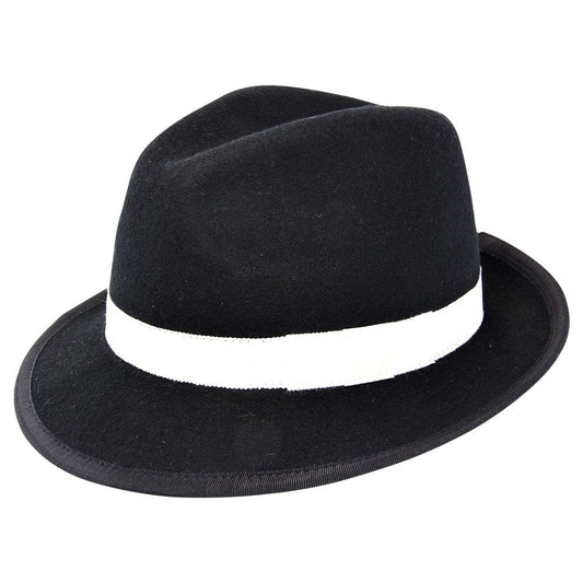 Melbourne Hats Trilby Formal - Black/White Band
