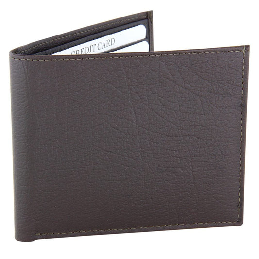 Jacaru Kangaroo 1 Fold Leather Wallet  - Brown