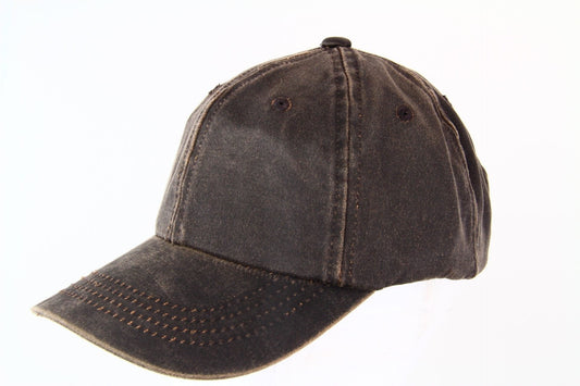 Weathered Cotton 6 Panel Cap - Brown
