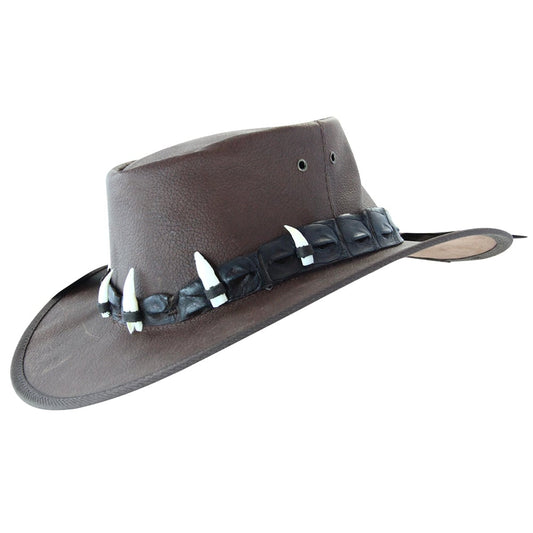 Jacaru Hats Ayers Croc - Roo Leather Brown