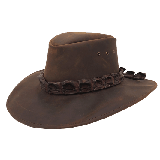 Kakadu Longreach Shapeable Leather Hat - Tobacco