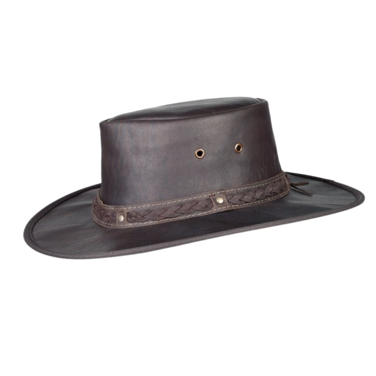 Barmah 1018CR Squashy Crackle Kangaroo - Dark Brown Hat  display picture 1