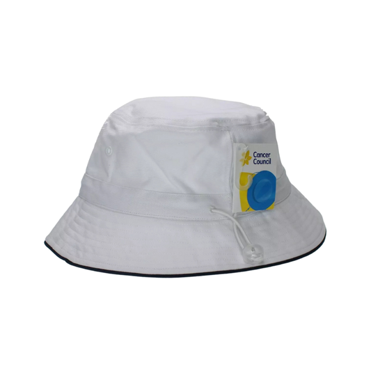 Cancer Council Jester Bucket Hat - White/Navy