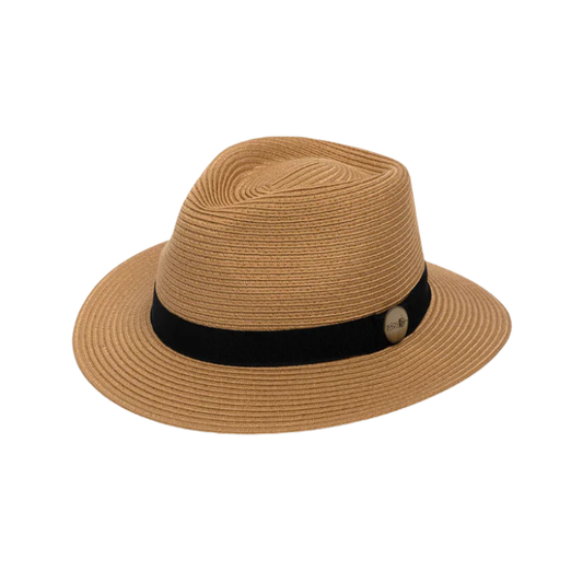 Evoke Unisex Reef Fedora - Caramel