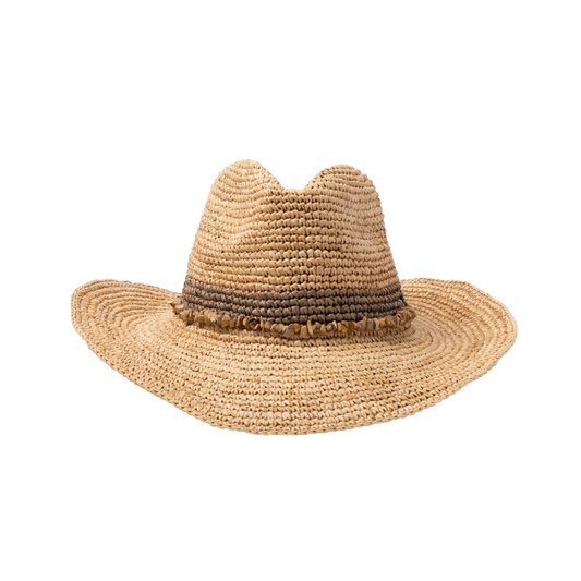 Rigon Ladies Castaway Raffia Cowboy Hat - Taupe