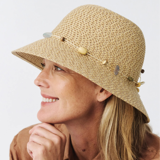 Cancer Council Ladies Bohemian Bucket Hat - Natural Fleck