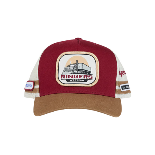 Ringers Western Big Rig Trucker Cap - Burgundy/Clay