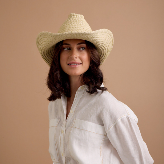 Avenel Dusty Trails Braided Shapeable Western Hat - Natural