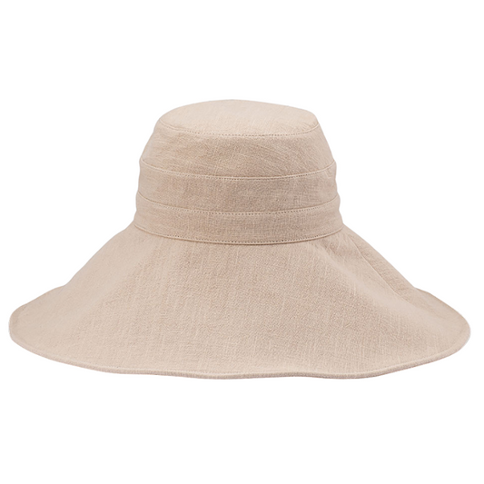 Avenel of Melbourne Indigo Shapeable Wide Brim Hemp - Natural