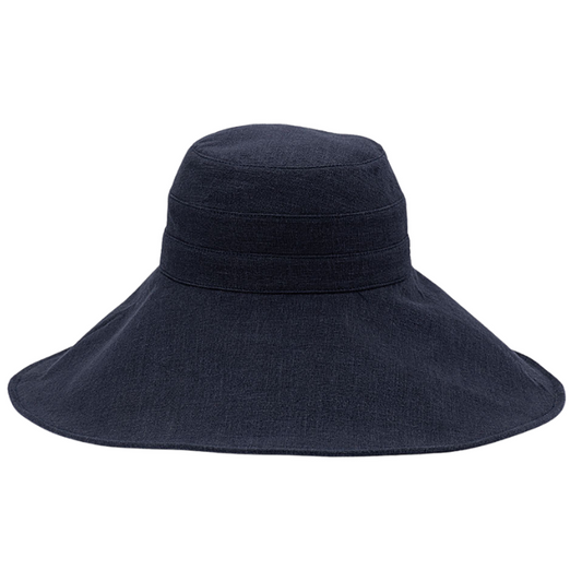Avenel of Melbourne Indigo Shapeable Wide Brim Hemp - Navy
