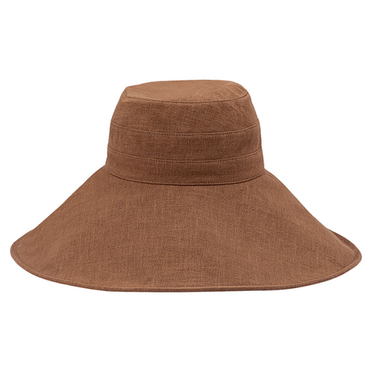 Avenel of Melbourne Indigo Shapeable Wide Brim Hemp - Rust