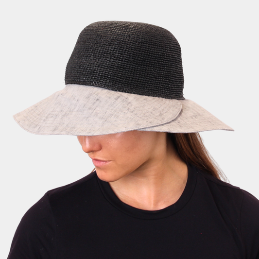 Avenel of Melbourne Dianne Raffia Hemp Hat - Grey