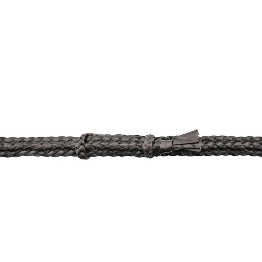 Badgery Hand Plaited Kangaroo Leather Ridge Hat Band - Black