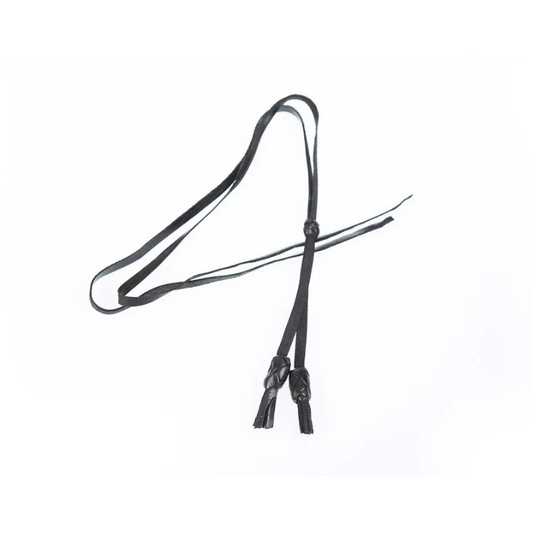 Badgery Kangaroo Leather Flat Chin Strap - Black