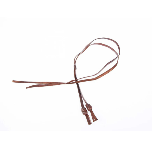 Badgery Kangaroo Leather Flat Chin Strap - Brown