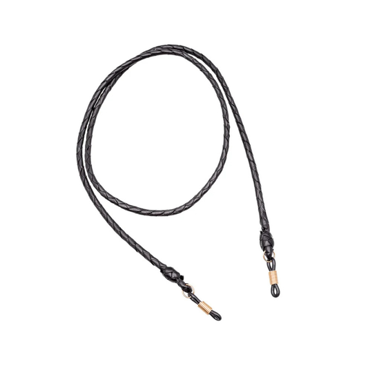 Badgery Kangaroo Leather Glasses Strap - Black