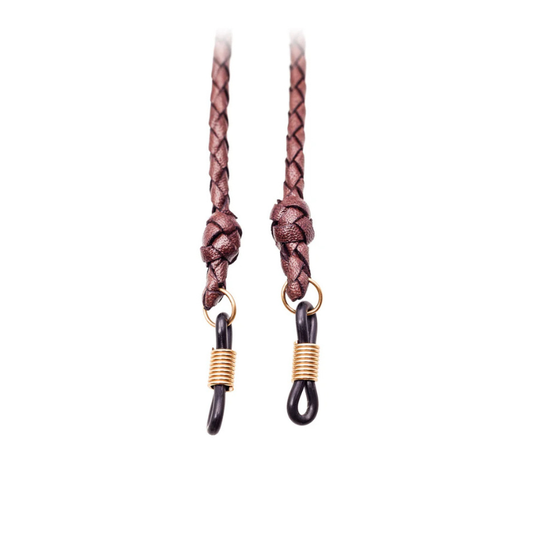 Badgery Kangaroo Leather Glasses Strap - Brown