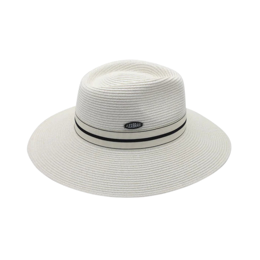 Before Dark Fiona Wide Brim Fedora - Black/Ivory