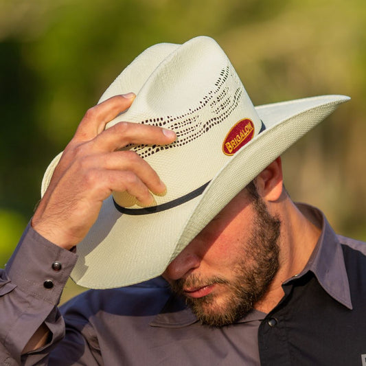 Brigalow Bronco Straw Western Hat - Off White
