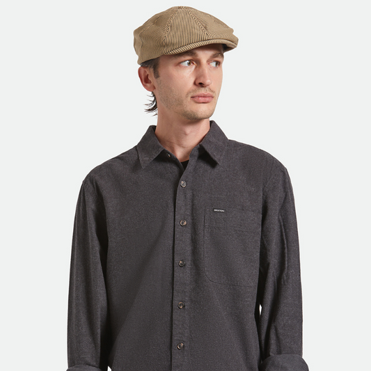 Brixton Brood Cap - Dark Tan/Black Hickory Stripe