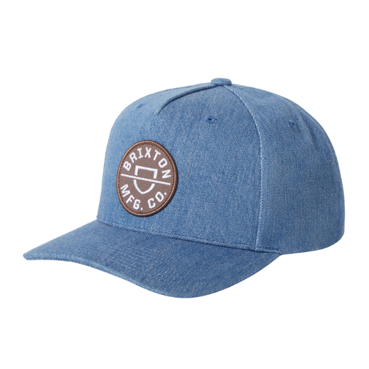 Brixton Crest C MP Snapback - Medium Rinse Denim
