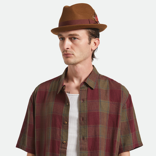 Brixton Gain Fedora - Coffee/Chestnut