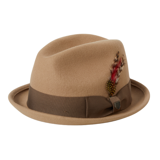 Brixton Gain Fedora - Sand/Antique Brass