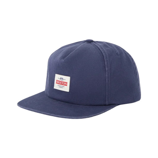 Brixton Trademark Snapback Cap – Washed Navy