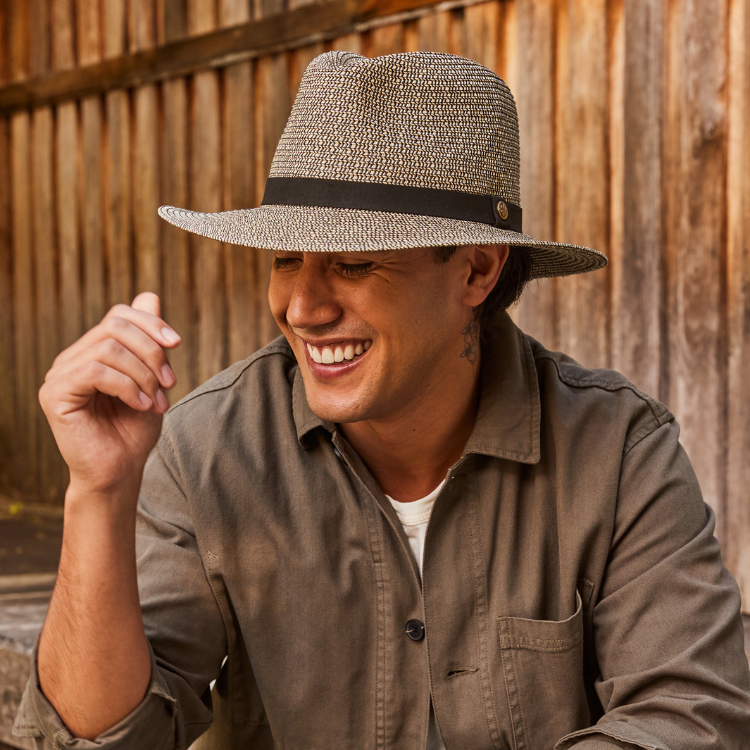 Cancer Council Outback Foldable Fedora Grey/Black – Hats By The