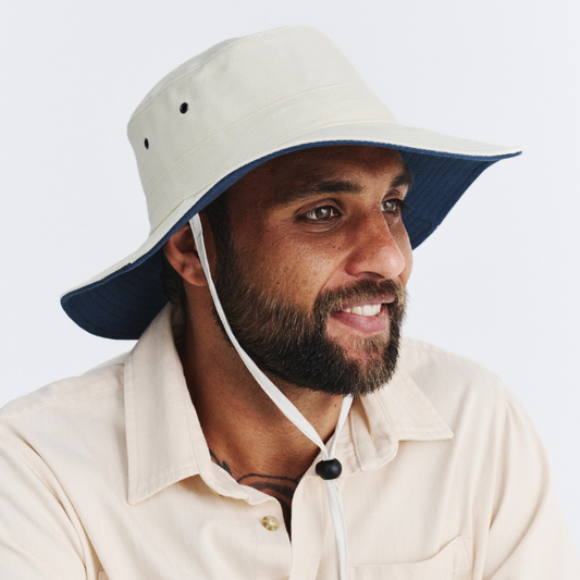 Cancer Council Alan Cricket Hat - Cream/Navy