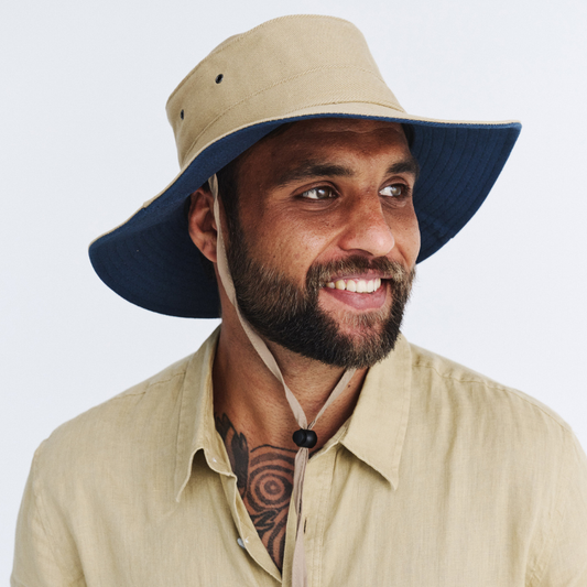 Cancer Council Alan Cricket Hat - Khaki/Navy